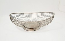 Antique Leonard Silver Plated Wire Bread Fruit Basket Made in Hong Kong