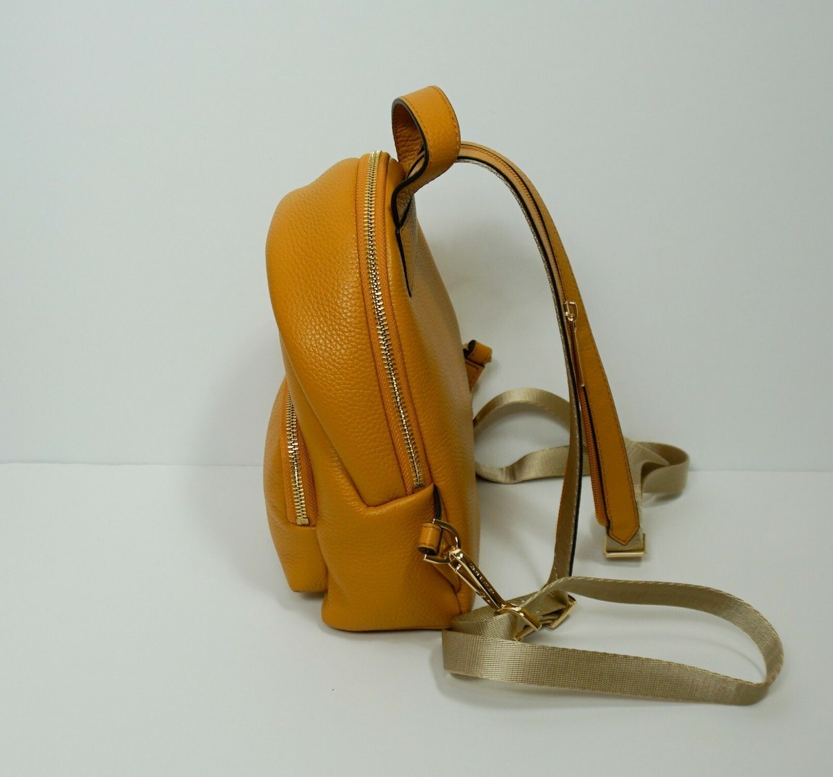 Michael Kors Erin Leather Convertible Sling to Mini Backpack in Marigold NWT Michael Kors Erin Small Marigold Leather Convertible  main image 4