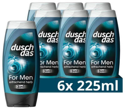 (18,48 /L) Duschdas 3-in-1 Duschgel & Shampoo For Men Duschbad 6x225ml