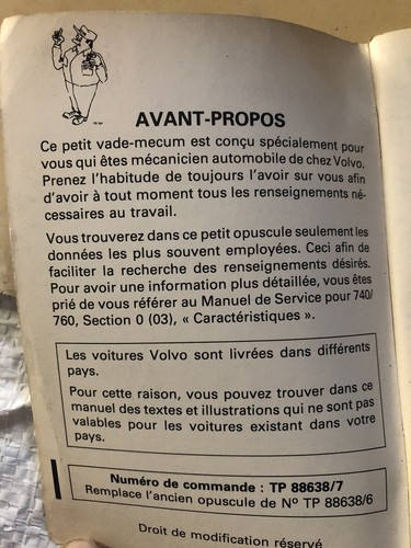Seltener Sammler Vade-Mecum Service Volvo 700 1982-1988 58 Seiten 9x13cm - Bild 4 von 12