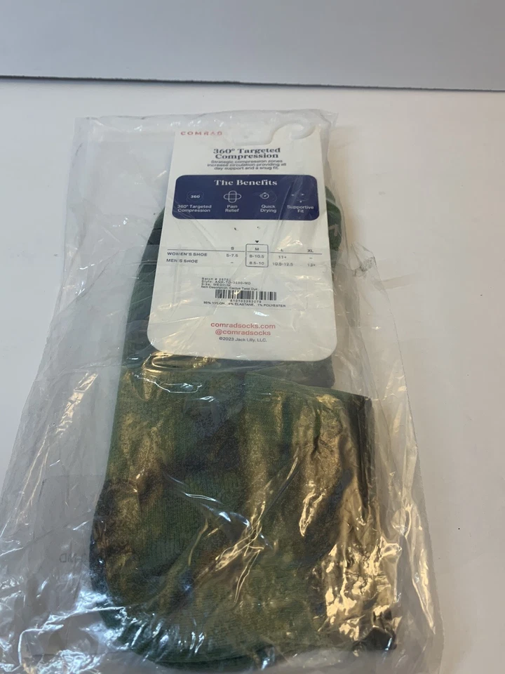 COMRAD Ankle Compression Socks, Cactus Twist Green, Medium - NWT, FAST SHIP - Image 3 of 3
