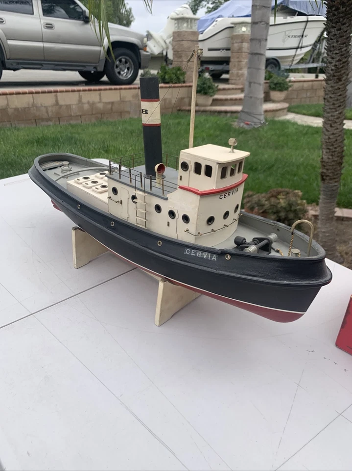 Vintage Balsa Kit Cervia Harbor Tugboat Model, Saito, Japanese, W/work Steam eng - Image 3 of 4