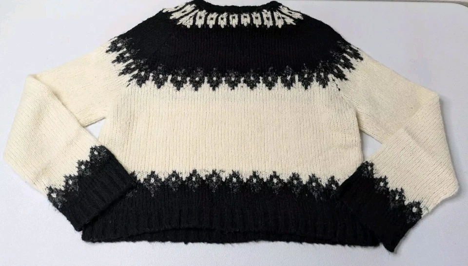 Женский свитер Mac & Jac XL черный белый геометрический узор с длинным рукавом - Изображение 2 из 4