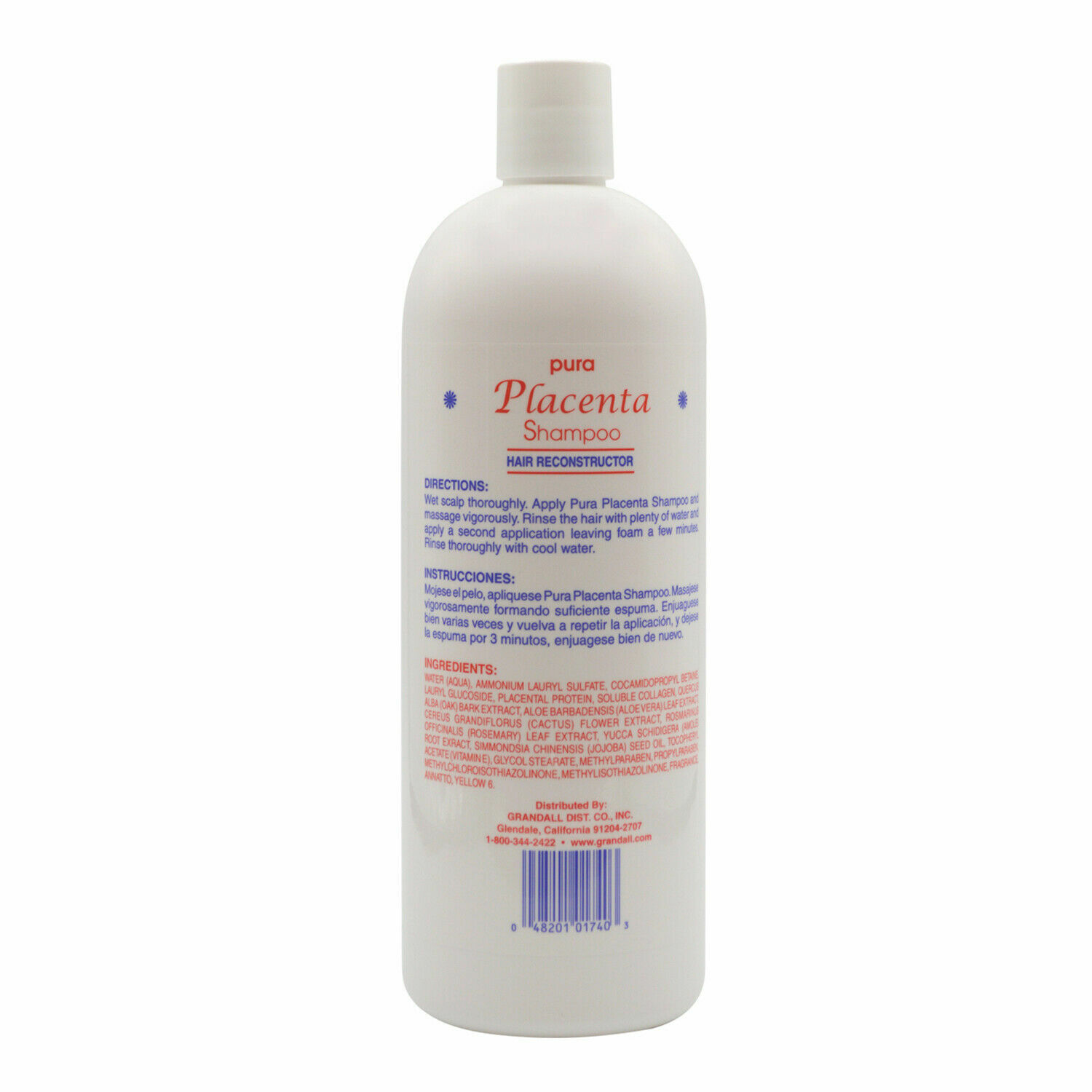 Cabellina Pura Placenta Shampoo Hair Reconstructor Natural 32 fl oz 48201017403 eBay