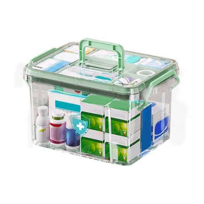 Medizin-Organizer-Box mit großer Kapazität, tragbares Erste-Hilfe-Set, Medikam
