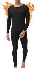 Mens Long Johns WinterThermal Base Layer Set Black XL