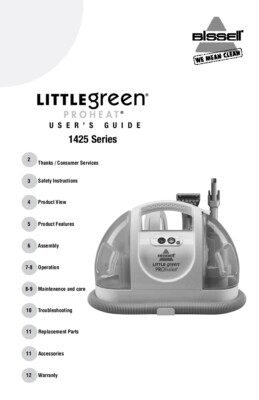 Bissell Little Green ProHeat 14259 Owner's Manual PRINTED OR PDF FREE  SHIPPING
