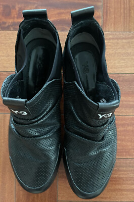 Y-3 Yohji Yamamoto Black Leather Sneakers - Women's Size US