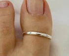 Solid Metal 925 Silver Women's Valentine's Big Adjustable Band Toe Ring 925 SS