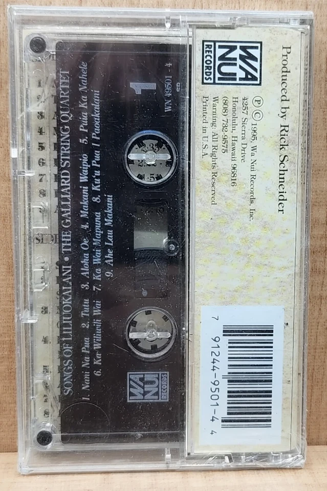 Songs of Liliuokalani by Galliard String Quartet Cassette Tape Hawaiian Hawaii - Image 2 of 3