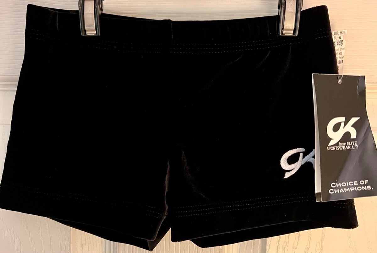 GK BLACK VELVET CHILD LARGE MICRO MINI WORKOUT DANCE GYMNASTICS