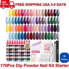 170PCS Dip Powder Nail Kit Starter, 36 Colors, Dip Liquid  Removal Set For Gift