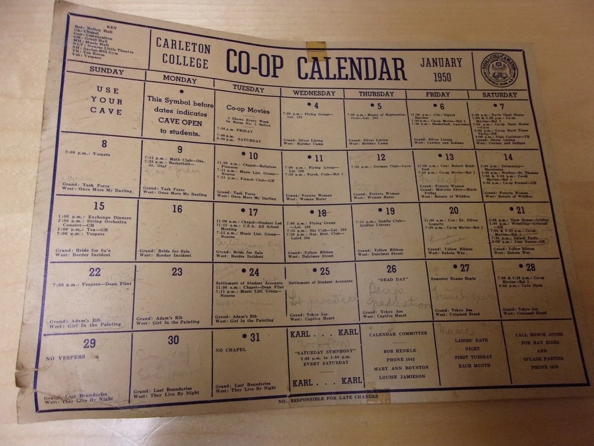 co-op-calendar-for-january-1950-carleton-college-northfield-minnesota-ebay
