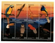 Guyana 1996 - Birds - Sheet Of 8 Stamps - Scott #3071 - MNH