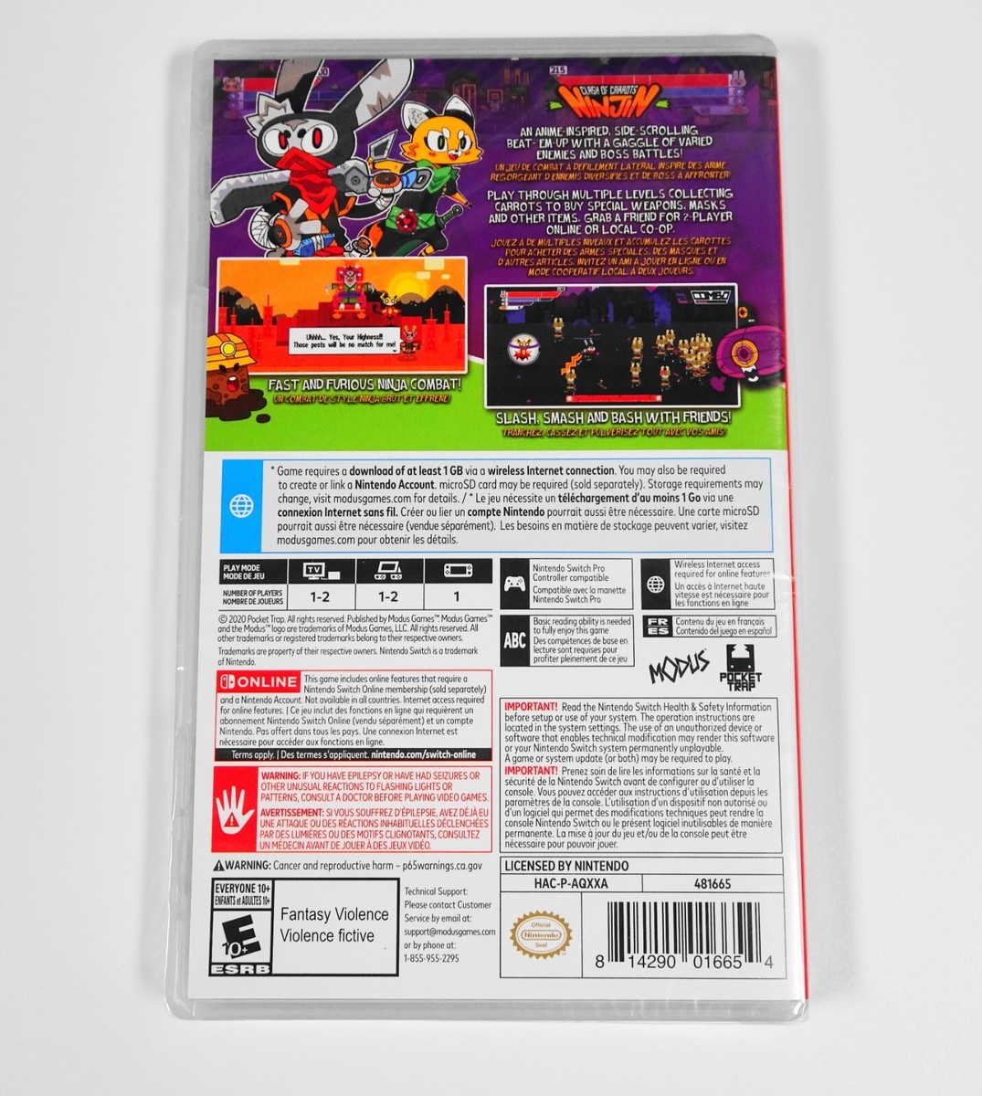 NINJIN: Clash of Carrots 💥 (Nintendo Switch, 2020) 🥕 BRAND NEW