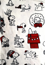 Peanuts Snoopy Woodstock Christmas Tree Lights Snowman 60 x 70 White Blanket NWT