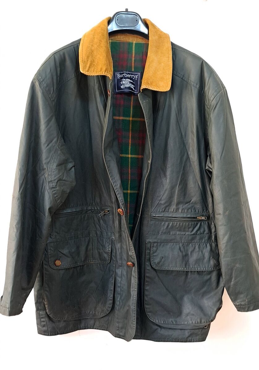 Vintage Burberry Wax Jacket coat Tartan Distressed Jacket Vintage Burberry Wax Jacket coat Tartan Distressed Jacket