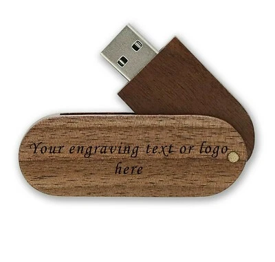 Wooden personalised laser engraved 4Gb 16Gb 32Gb usb stick memory flash drive