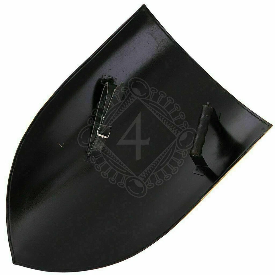 Medieval Warrior Steel Shield with Welsh Dragon Yellow Replica Heater Shield - Image 3 of 4