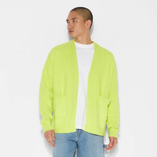 Men's Oversized Cardigan Sweater Neon Green - Large - Original Use - new no tag