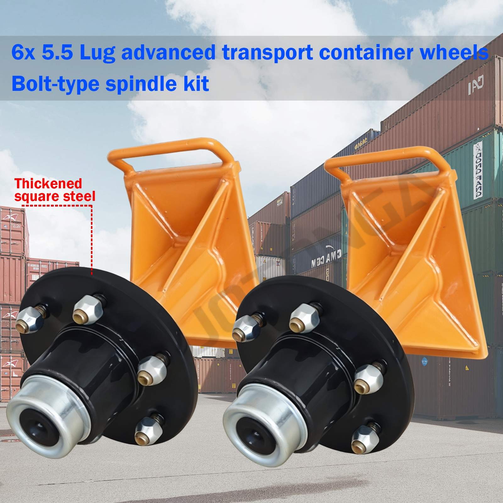 6x 5.5 Lug Superior Shipping Container Wheels, Bolt-on Spindle Kit | eBay