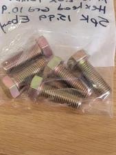 M16-2.0 x 45mm Long, Yellow Zinc, Grade 10.9, Hex Head Bolt. 5pk. 21E