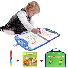 Water Doodle Mat Portable Travel Drawing Bag Mat with Pen Educational Paintin...