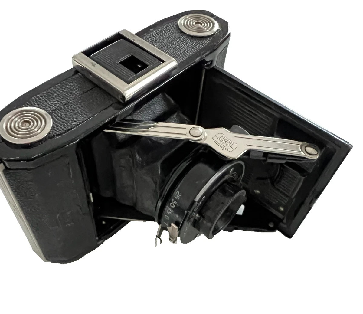 Appareil Photo Ancien à Soufflet Zeiss Ikon Cocarette Avec Sa Sacoche En Cuir – Collector Vintage