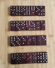 juego Domino Palo de Rosa y Plata 925 para coleccionistas 