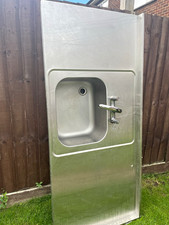 Stainless Steel Wall Mounted Commercial Hand Sink 1 Compartment Faucet & Hoses