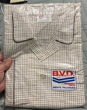 Vintage BVD Pajamas Men's Size XL D Geometric Long Sleeve Nos