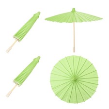 2 Pcs Paper Umbrellas ,12" Paper Parasol Umbrella for Craft,Green