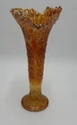 Fenton  Vase Marigold Knotted Bead 10" Swung Vintage Orange