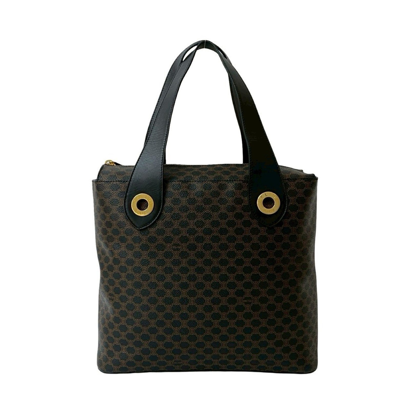 CELINE Macadam pattern circle logo hardware leath… - image 1