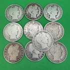 Lot of 10 Different-date Barber Half Dollars 1897 - 1915 .90 SILVER   FREE SHIP!
