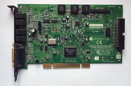 Diamond Monster Sound MX300 Aureal Vortex 2 AU8830A2 PCI Sound Card - Test OK!