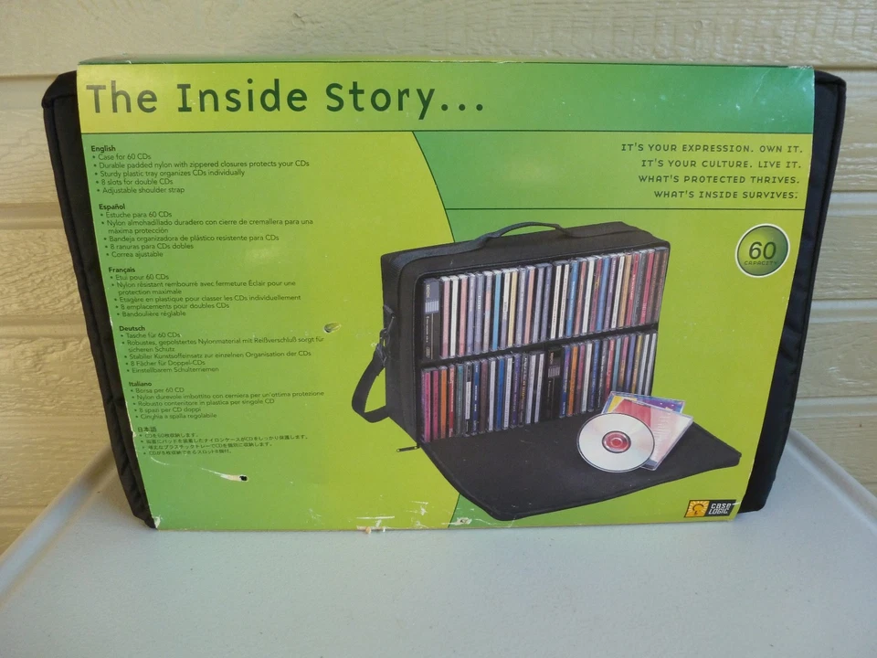 Vtg Y2k Case Logic 60 CD Case Black Storage Carrying Bag W/Strap Padded NEW 2004 - Image 2 of 4