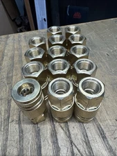 Set of 14 SUNGATOR 1/4 Inch Brass Female Industrial Coupler 1/4'' NPT 1J3941-G10