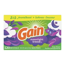 Gain Moonlight Breeze Dryer Sheets 120 Count Fight Static Reduce Wrinkles