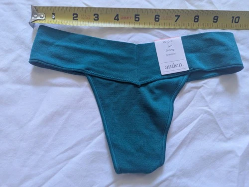 new NWT XS auden thong bikini panties swimsuit girls petite  teal blue cute sexy