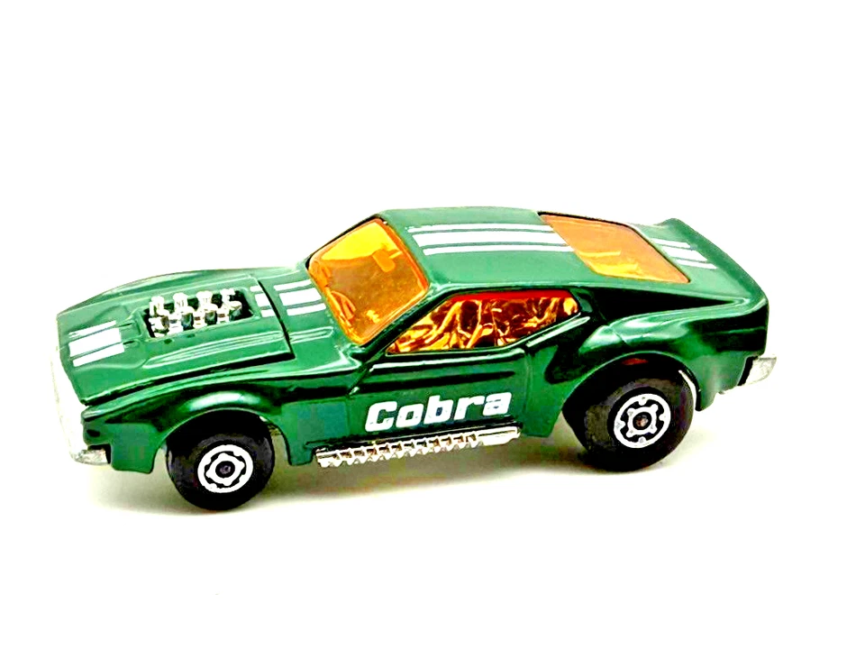 Lesney Matchbox 44 Superfast Boss Mustang Cobra 1972 Dark Green Mint in PVC Box - Image 3 of 4