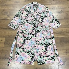 Vintage Victorias Secret Robe Womens Medium Large Gold Label Pastel Floral 90s