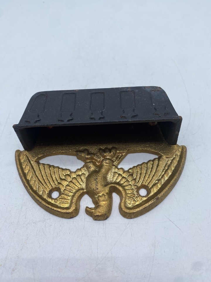 Vintage Midcentury Wilton Cast Iron Golden Eagle Match Holder Stamped