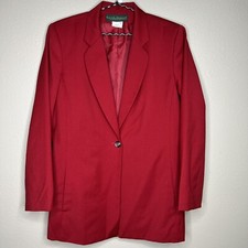 harv benard Women's Red Wool Single Breasted Blazer Sz 10