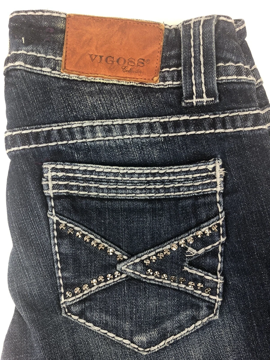 Vigoss Collection Womens Size 3 4x27 Fit Bootcut Denim Jeans Thick