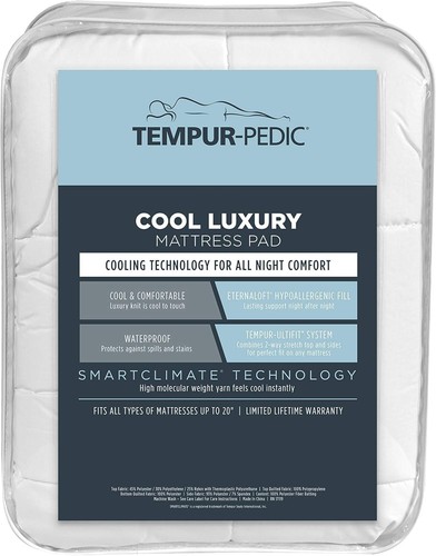 Tempur-Pedic Cool Luxus King Matratzenauflage in Weiß - Weich, Kühlender Komfort
