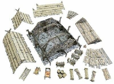 Battle Systems Fantasy Terrain Mead Hall Modular Card D&D DND 28mm
