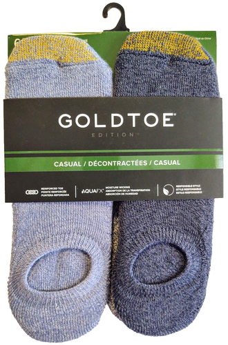 GOLD TOE lässige unsichtbare feuchtigkeitsableitende Socken verstärkte Zehenpartie 6er-Pack sortiert neu mit Etikett