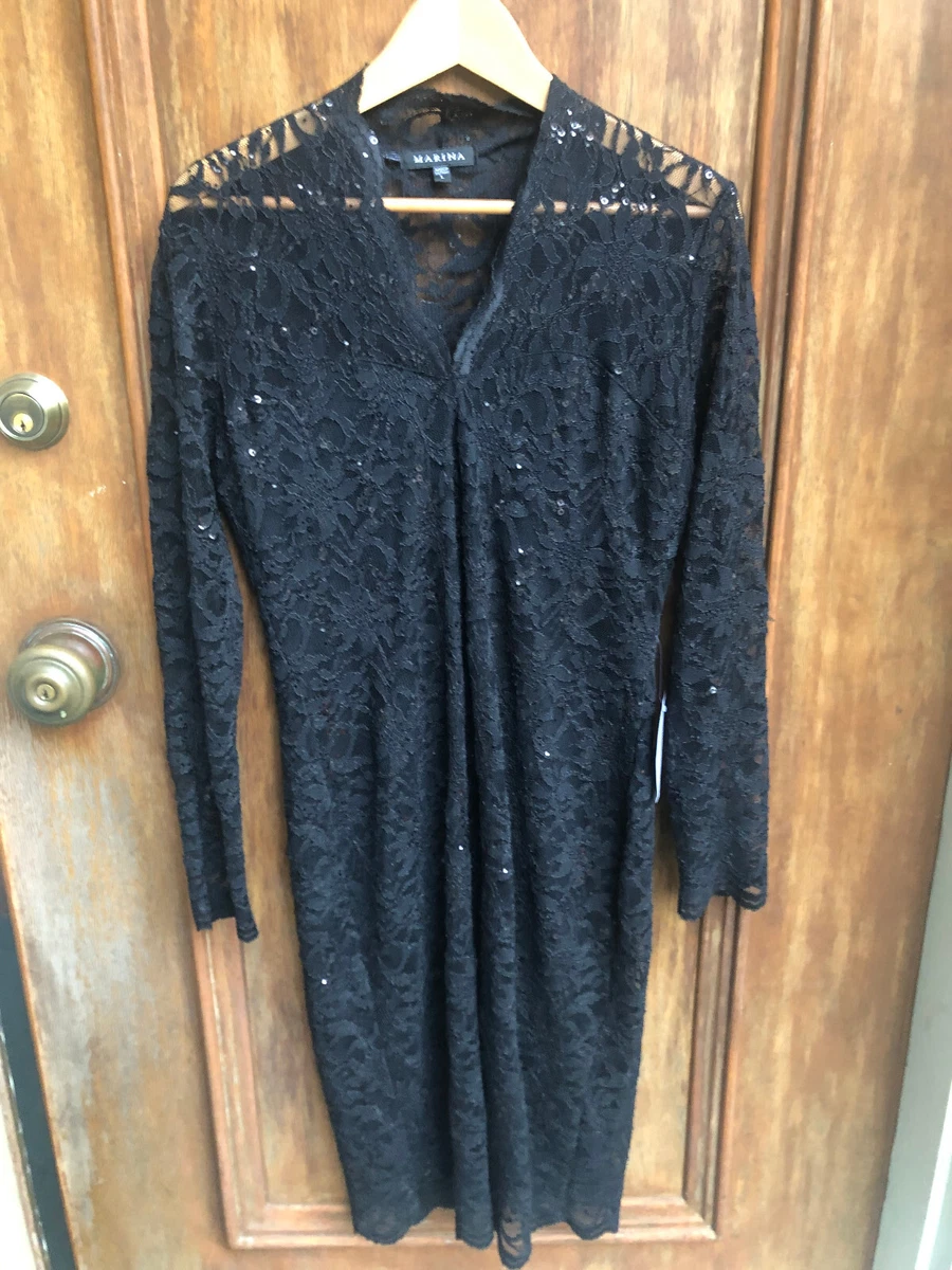 Nordstrom Marina Beaded Lacey Dress Cocktail Evening Event eBay
