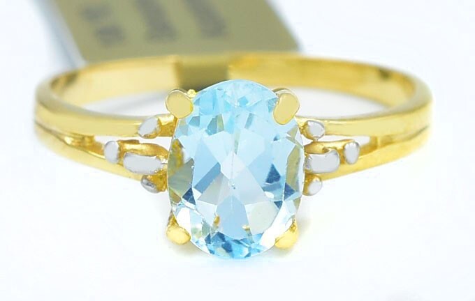 GENUINE 1.52 Cts AQUAMARINE SOLITAIRE RING 10K GOLD - Free Appraisal Service-NWT